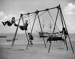 Playgrounds: Children's playground at the seaside