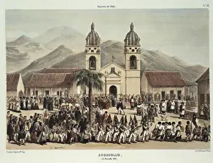 Chileans: Chile (1836). Andacollo. Procession St. Stephen's Day