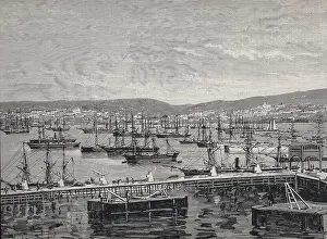 Chile (1844). Valparaiso. The harbour and the