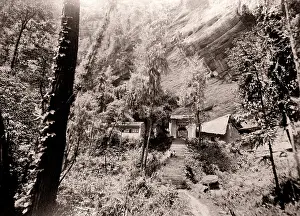 Yangtze: China c.1880s - mountain monastery close to the