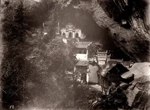 Captioned: China c.1880s - mountain temple