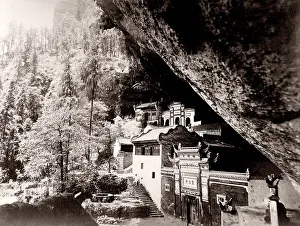 Yangtze: China c.1880s - mountain temple monastery