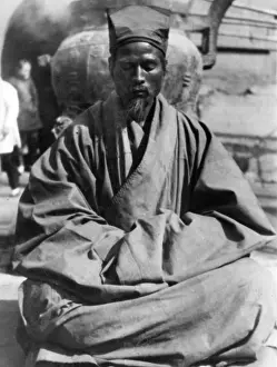 Meditating: CHINESE BEGGING MONK