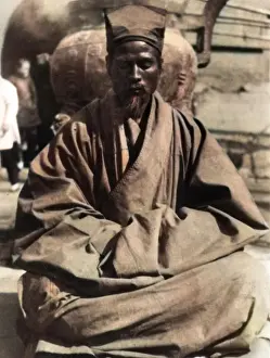 Meditating: CHINESE BEGGING MONK