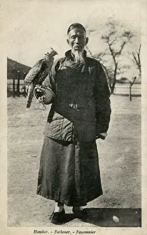 Goshawk: Chinese falconer with a Goshawk