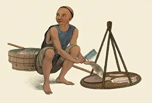 Kneels: Chinese Fishmonger