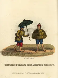 Bertin: Chinese labourer with umbrella and peasant