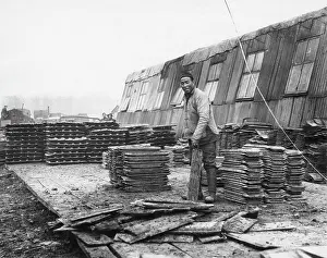 Corrugated: Chinese man, Tank Corps workshop, Teneur, France, WW1