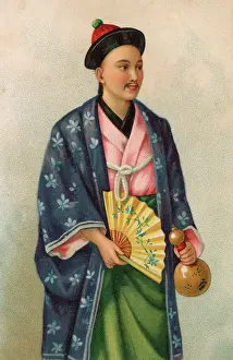 Mandarin: Chinese Mandarin with fan and bottle