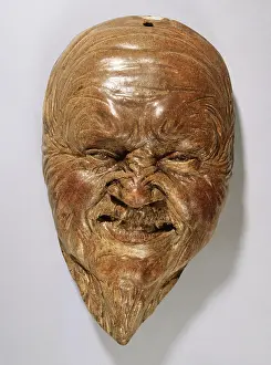 Enamelled: Chinese mask with a pointed beard