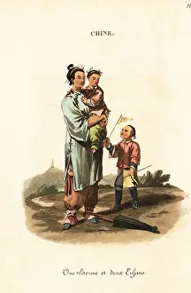 La Chine: Chinese nursery maid and two children