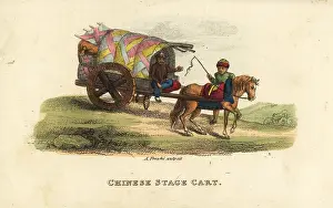 Bertin: Chinese stage cart, Qing Dynasty. Common horse-drawn