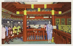 Operator: Chinese telephone exchange, Chinatown, San Francisco, USA