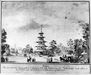 1790: Chinese Tower in Munich, Germany, circa 1790
