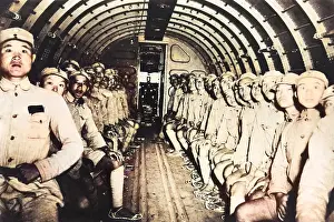 Chinese troops on U.S. army plane