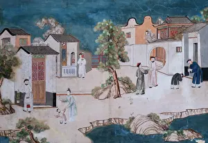 Dree: Chinese wallpaper, Chateau de Dree, Curbigny, Burgundy