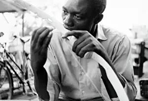 Bulawayo: Chipendani player, by Nelson Jones workshop, Bulawayo