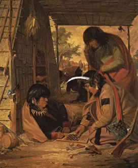 Checkers: Chippewa Indians Playing Checkers