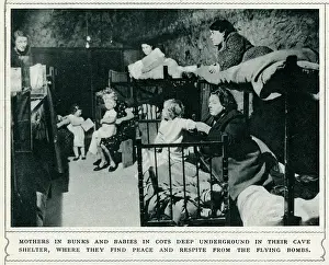 Bunks: Chislehurst caves during WWII