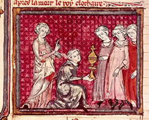 Merovingian: Chlothar I, king of the Franks, divides for the
