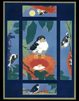 Hatched: Chocolate box design, bird with nest of eggs