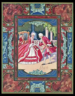 Footmen: Chocolate box design, couple and coach