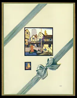 Boatman: Chocolate box design, harbour scene with boats