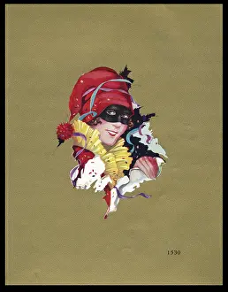 Streamer: Chocolate box design, lady in carnival mask