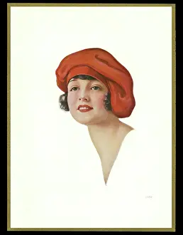 Floppy: Chocolate box design, lady in red hat
