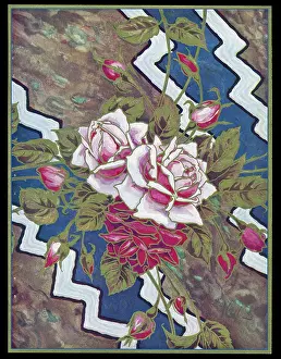 Rosebud: Chocolate box design, pink roses and buds