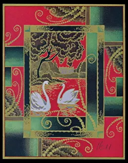 Sumptuous: Chocolate box design, two white swans
