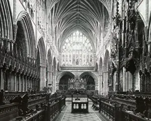 Exeter: The Choir, Exeter Cathedral, looking east