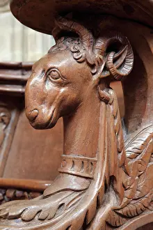 Ariege: Choir stall, St Volusian Abbey, Foix, Ariege, France