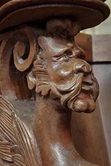 Ariege: Choir stall, St Volusian Abbey, Foix, Ariege, France