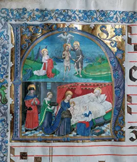 Parchment: Choirbook number 4. Gregorian chant. 15th. century. Jesus b