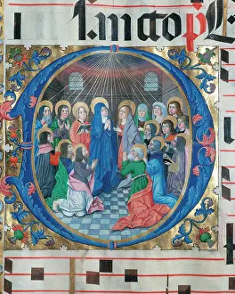 Parchment: Choirbook number 7. Gregorian chant. 15th. century. The Visi