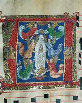 Parchment: Choirbook number 9. Gregorian chant. 15th. century. Coronati
