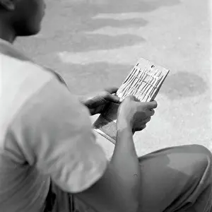 Mbira: Chokwe/Luvale. Likembe mbira player ten notes instrument