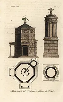 Moderno: Choragic Monument and the Tower of the Winds, Athens, Greece