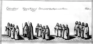 1685: Choristers at the coronation procession of James II