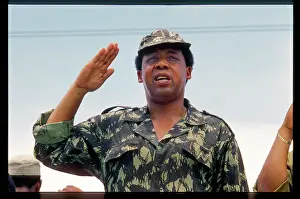 Hani: Chris Hani attends an MK rally