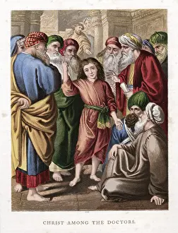 Discussing: Christ as a boy discussing with the doctors in