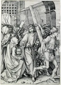 Schongauer: Christ carrying the cross