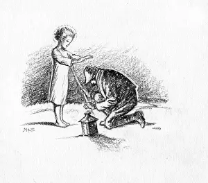 Knelt: Christ Child blessing kneeling man