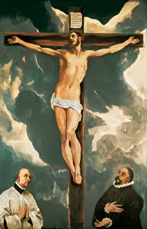 Adored: Christ on the Cross Adored by Donors, by El Greco