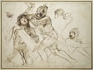 Guercino: Christ falling under the cross