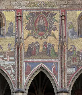 Christ in glory surrounded by angels and 6 Czech
