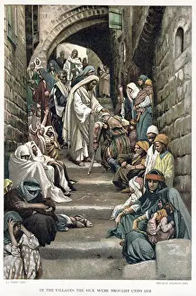 Tissot: Christ healing the sick brought to him in the