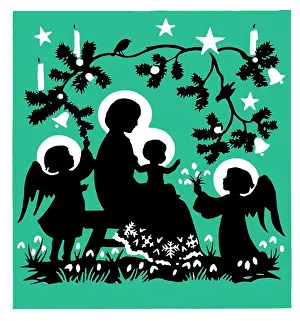 Halos: Christ and His Mother with Two Angels