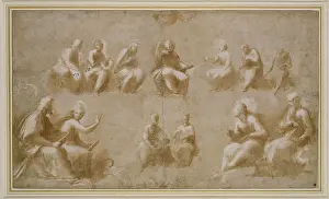 Ascended: Christ and the Saints in Glory, drawing by Raphael